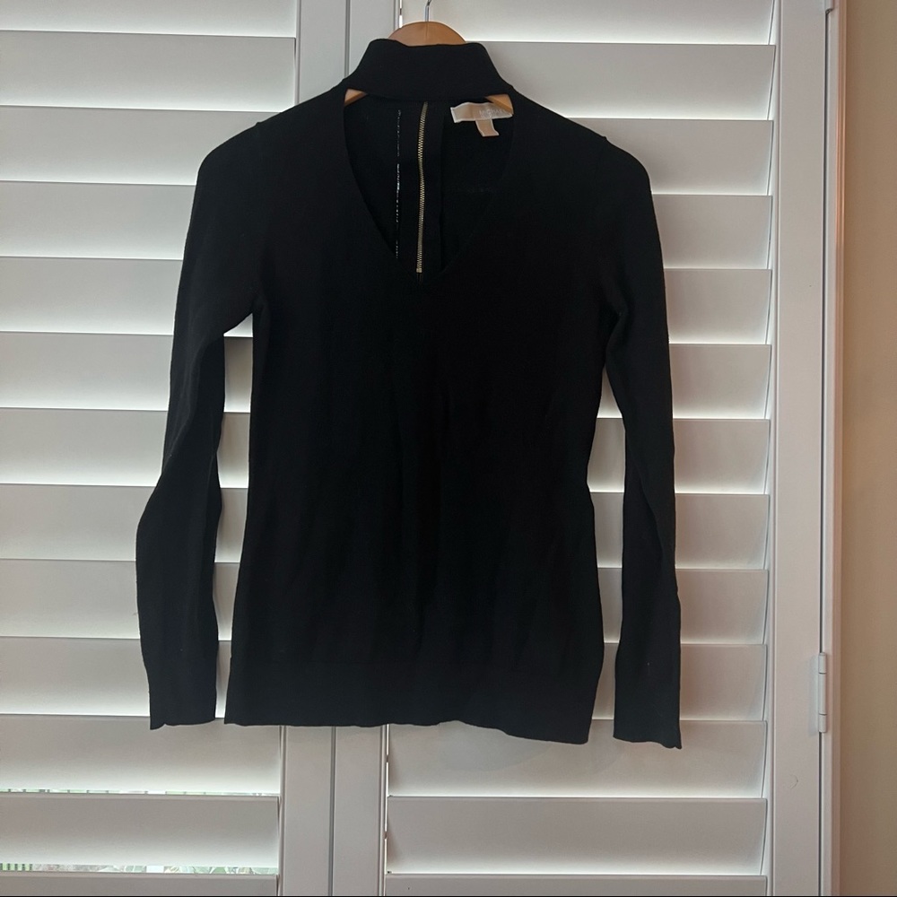 Michael Michael Kors Mock Neck Cut Out Sweater S